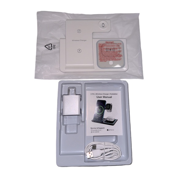 3-in-1 Wireless Charger w/Mobile Phone, Apple iWatch, Bluetooth Headset (NWT) - Picture 5 of 10